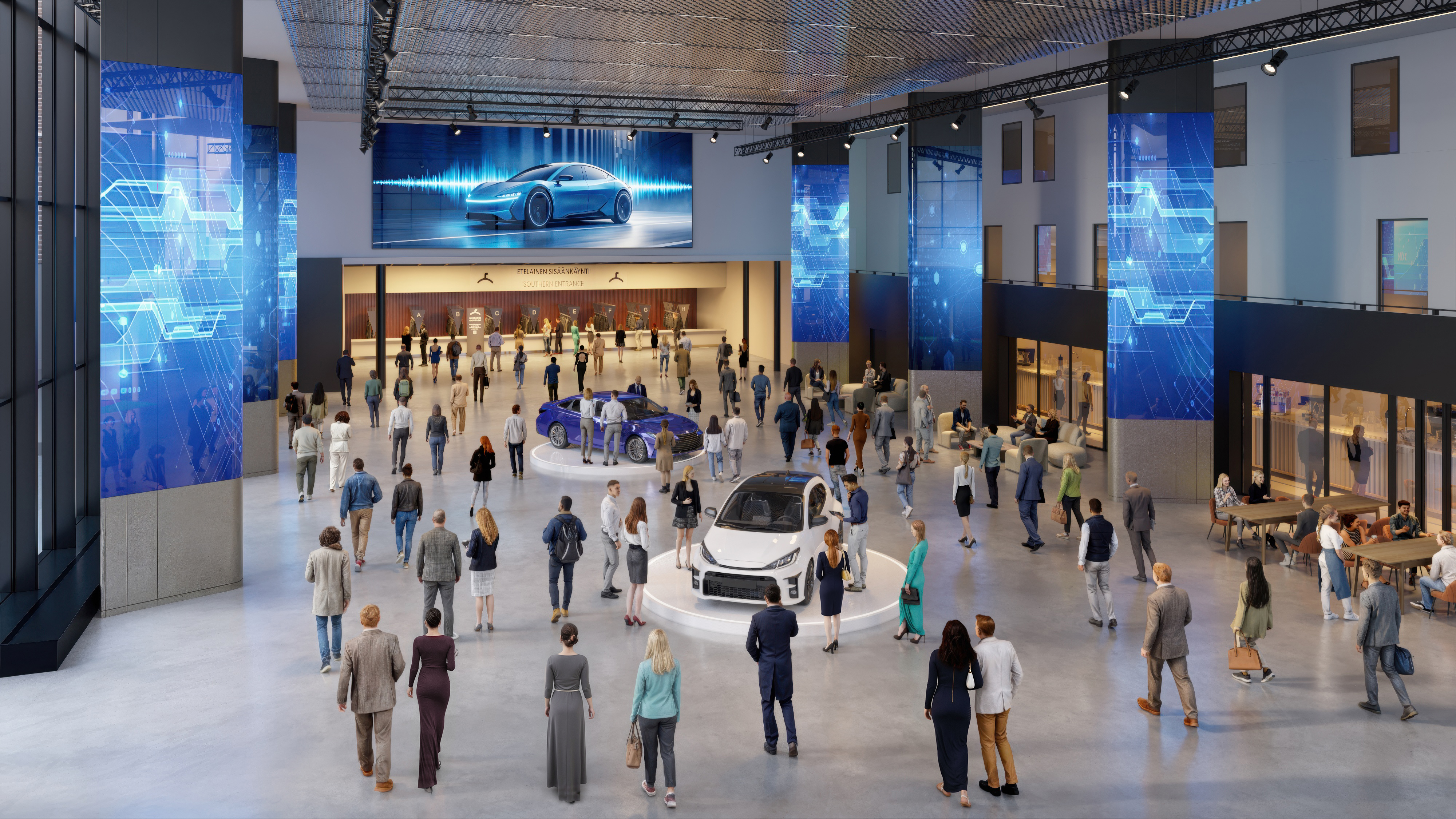 This image has an empty alt attribute; its file name is Messukeskus_Solar_Lanseeraus_Sisaantulo.jpg